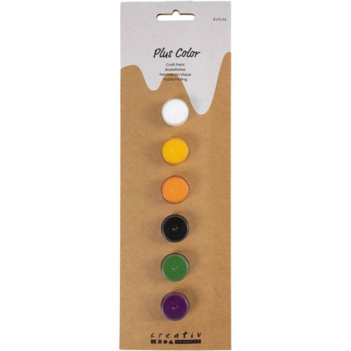Plus Color Craft Paint, halloween colours, 6x5 ml/ 1 pack