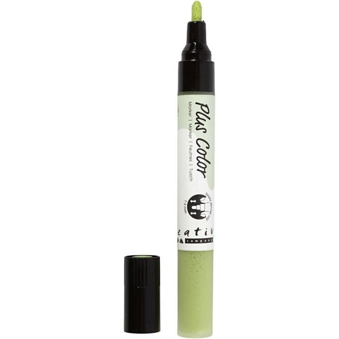 Plus Color Marker, L: 14,5 cm, line 1-2 mm, leaf green, 1 pc, 5,5 ml