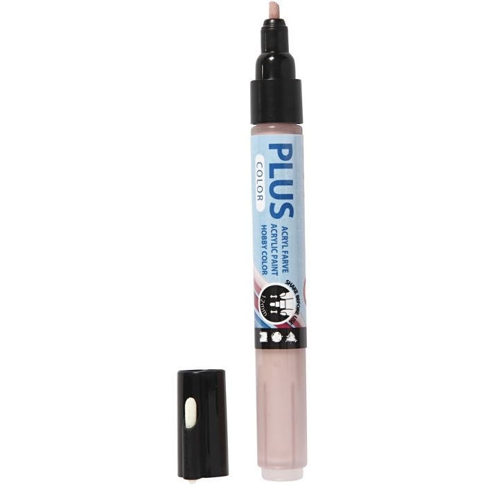 Plus Color Marker, L: 14,5 cm, line 1-2 mm, dusty rose, 5,5 ml, 1 pc