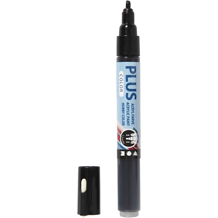 Plus Color Marker, L: 14,5 cm, line 1-2 mm, black, 5,5 ml, 1 pc