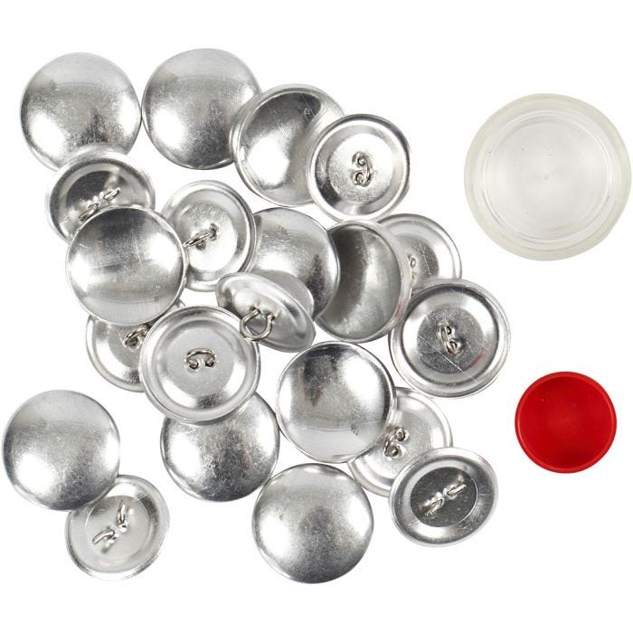 DIY Covered Buttons, dia. 22 mm, 12 pc/ 1 pack