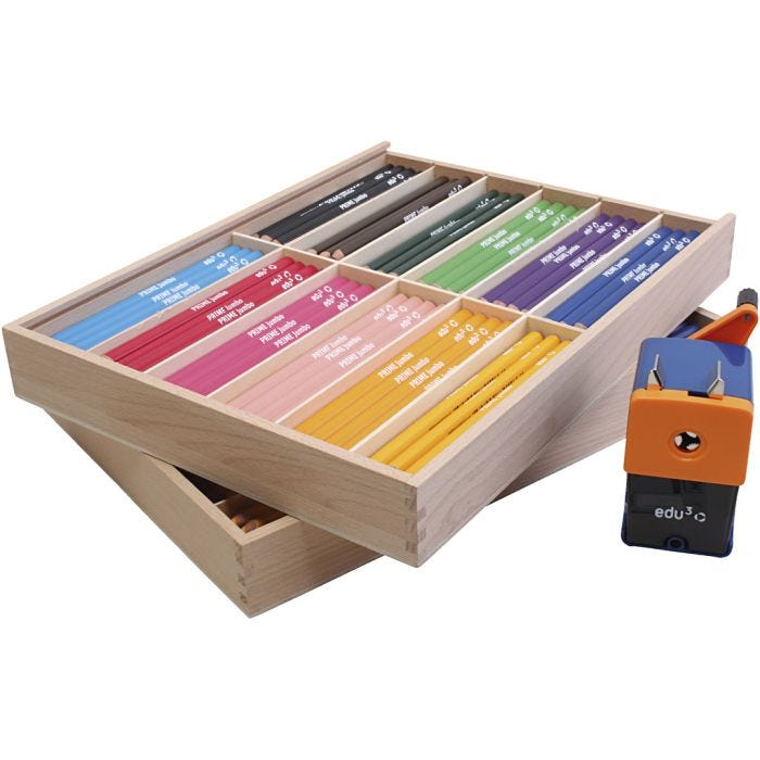 edu Jumbo Coloured Pencils, lead 6,25 mm, assorted colours, 24x12pc/ 1 pack
