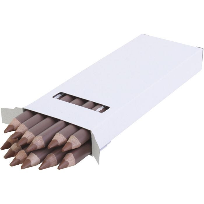 edu Jumbo Coloured Pencils, thickness 10 mm, lead 6,25 mm, light brown, 12 pc/ 1 pack