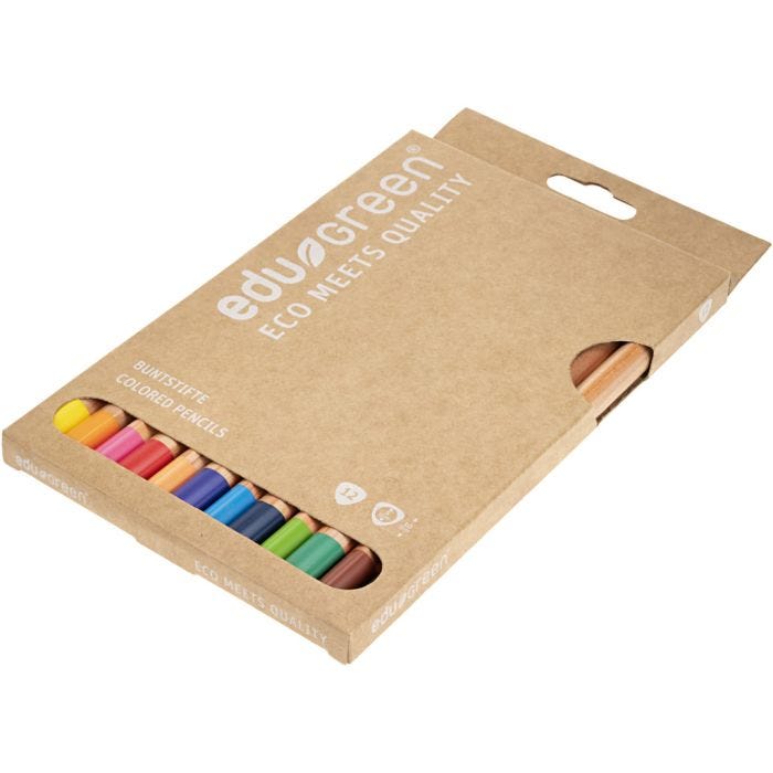 Edugreen Jumbo Coloured Pencils, thickness 10 mm, lead 5 mm, assorted colours, 12 pc/ 1 pack