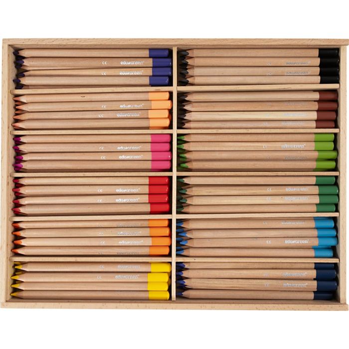 Edugreen Jumbo Coloured Pencils, lead 5 mm, assorted colours, 12x12 pc/ 1 pack