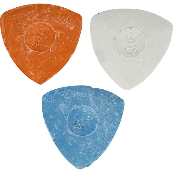 Tailors Chalk, dia. 5,5 cm, blue, red, white, 3 pc/ 1 pack
