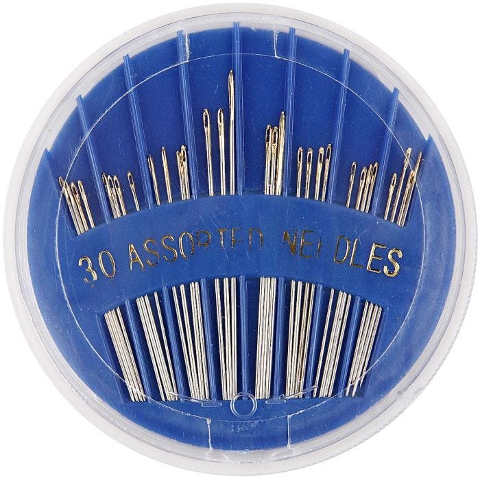 Sewing Needles, 3-7, L: 35-45 mm, 30pc/ 1 pack