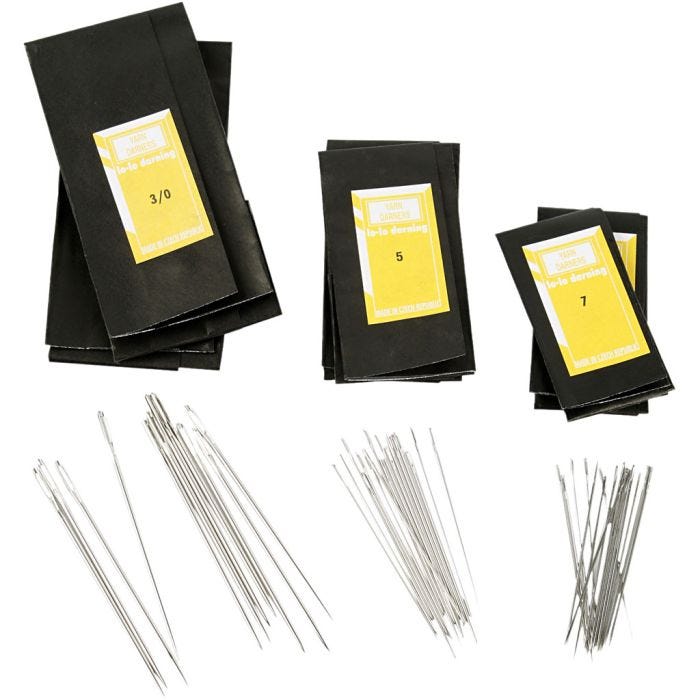 Darning Needles, no. 3/0+5+7, L: 48-65 mm, 150 pc/ 1 pack