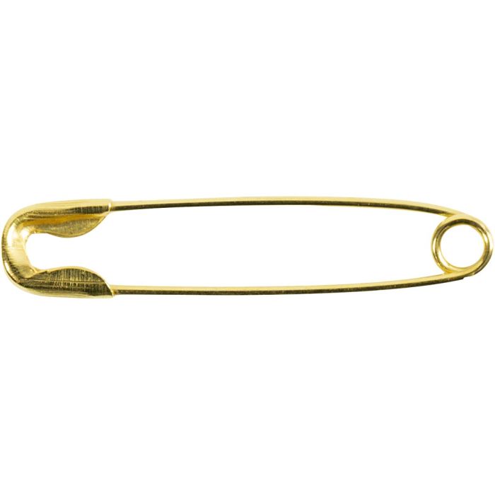 Safety Pins, L: 22 mm, thickness 0,6 mm, gold, 500 pc/ 1 pack