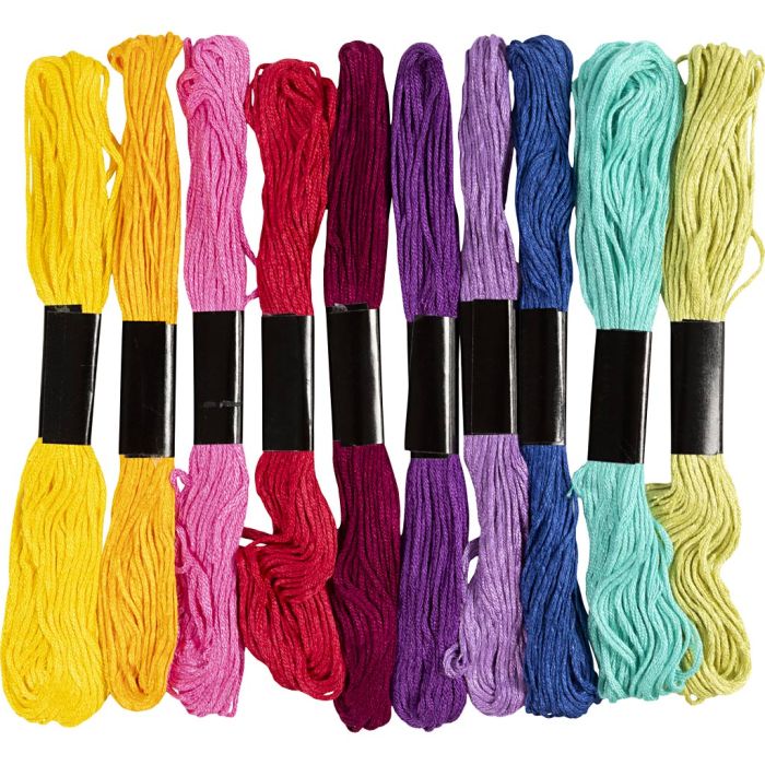 Embroidery Thread, thickness 1 mm, colorful, 10x8 m/ 1 pack