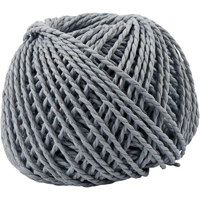 Paper Yarn, thickness 2,5-3 mm, light blue, 150 g, 40m/ 1 ball