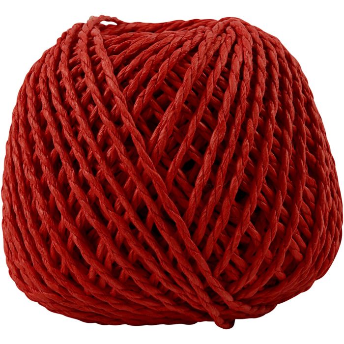 Paper Yarn, thickness 2,5-3 mm, red, 150 g, 40 m/ 1 ball
