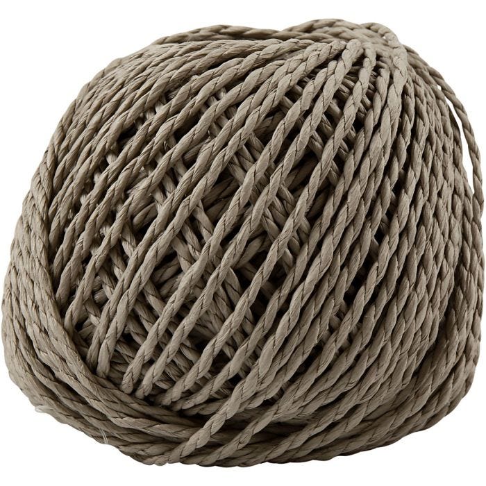 Paper Yarn, thickness 2,5-3 mm, light brown, 150 g, 40m/ 1 ball
