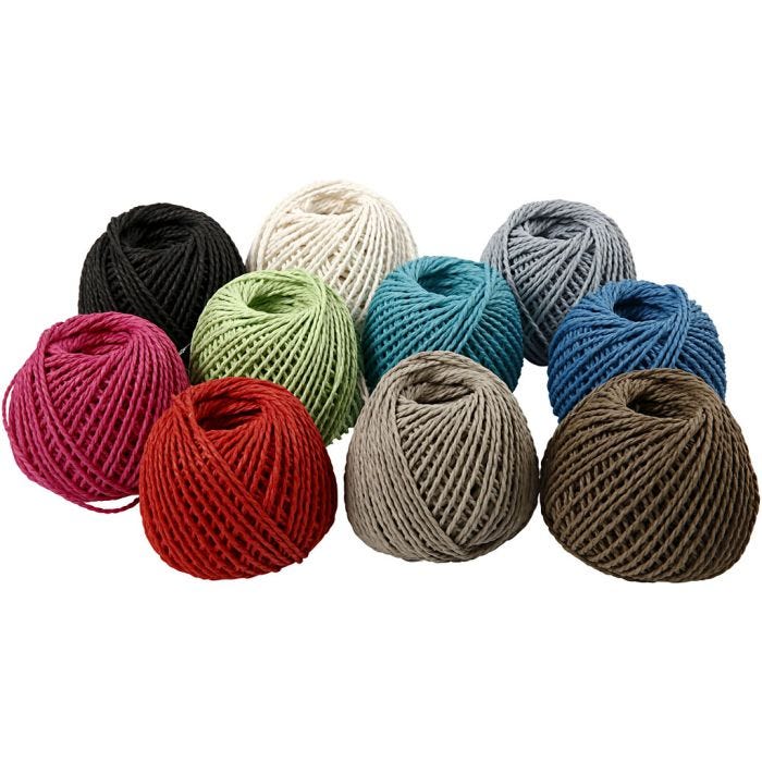 Paper Yarn, thickness 2,5-3 mm, 10x150 g, 10x40m/ 1 pack