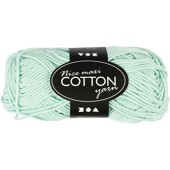 Cotton Yarn, 8/8, L: 80-85 M, size maxi, light green, 50g/ 1 ball