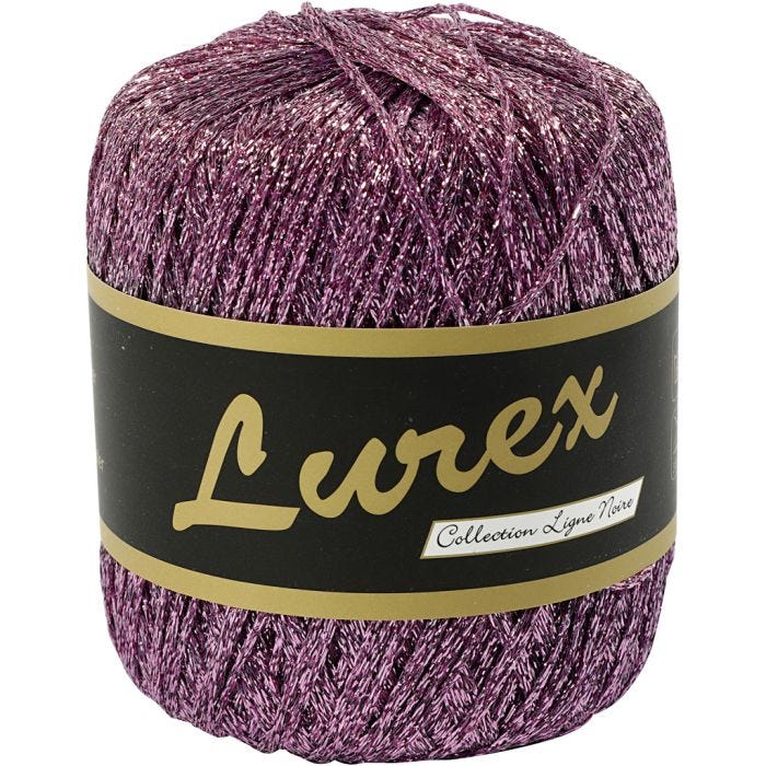 Lurex Yarn, L: 160 M, purple, 25 g/ 1 ball