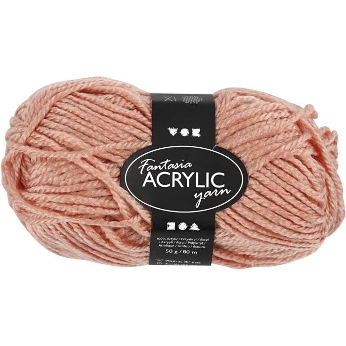 Fantasia Acrylic Yarn, 80 M, beige, 50g/ 1 ball