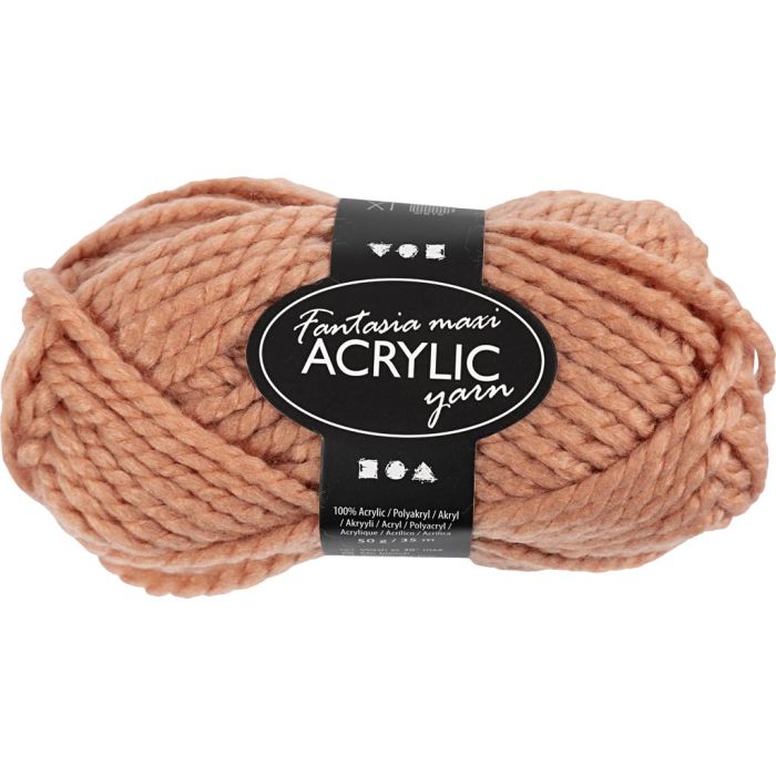 Fantasia Acrylic Yarn, L: 35 M, needle 9-10, sand, 50 g/ 1 ball