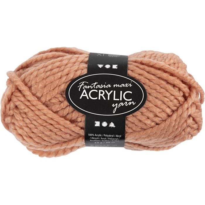 Fantasia Acrylic Yarn, 35 M, Maxi, beige, 50g/ 1 ball