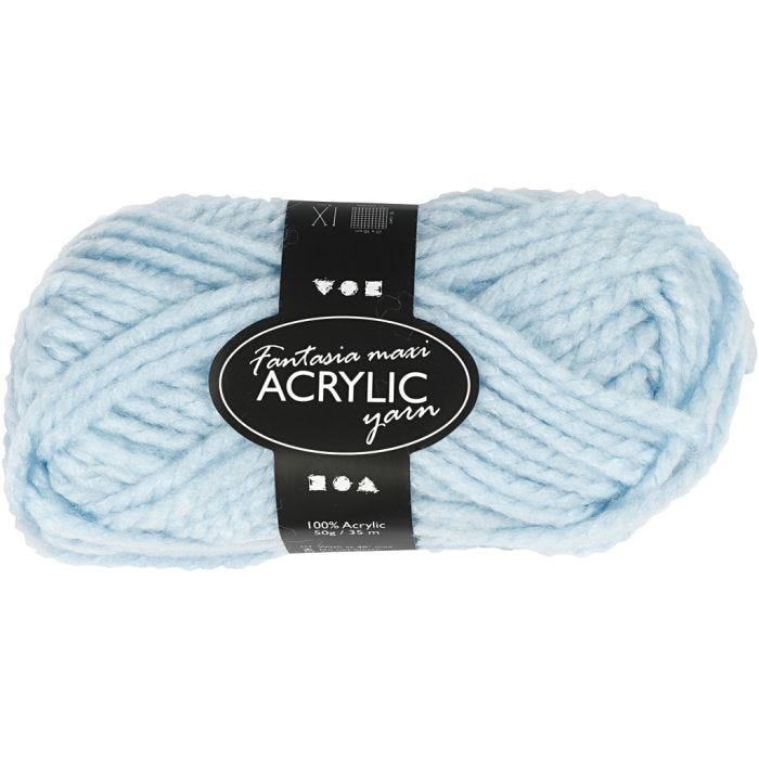 Fantasia Acrylic Yarn, 35 M, Maxi, light blue, 50g/ 1 ball