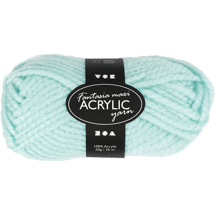 Fantasia Acrylic Yarn, 35 M, Maxi, mint green, 50g/ 1 ball