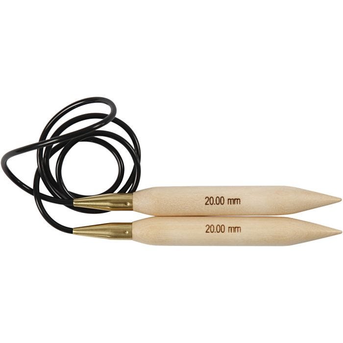 Circular Knitting Needle, L: 150 cm, size 20 mm, 1 pc