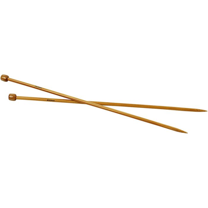 Knitting Needles, 35 cm, 6 mm, 1 pair