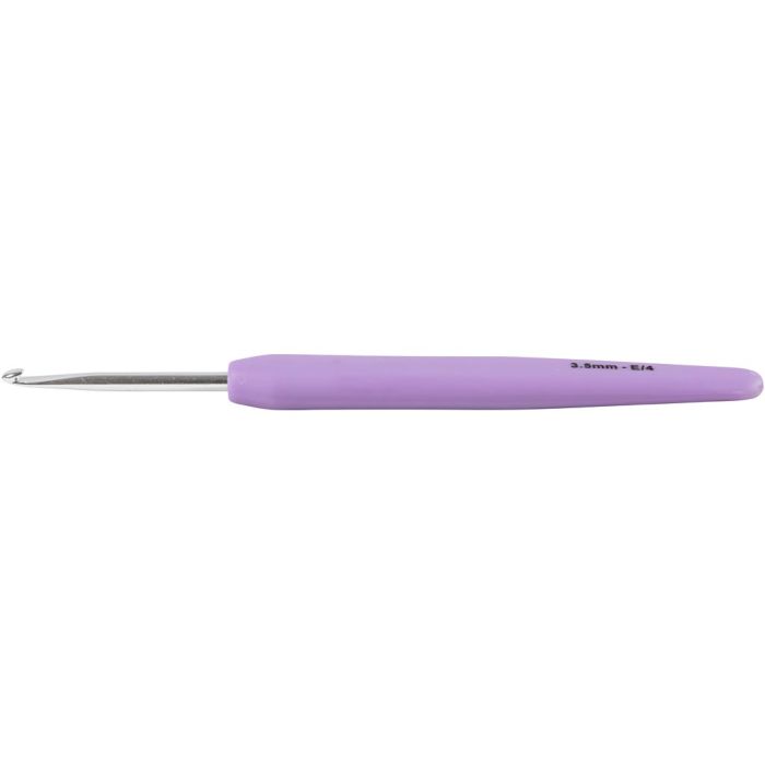 Crochet Hook, no. 3,5, L: 13,3 cm, size 3,5 mm, light lilac, 1 pc