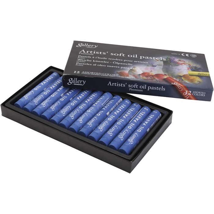 Gallery Oil Pastel, L: 7 cm, dia. 11 mm, thickness 11 mm, ultra marine, 12 pc/ 1 pack