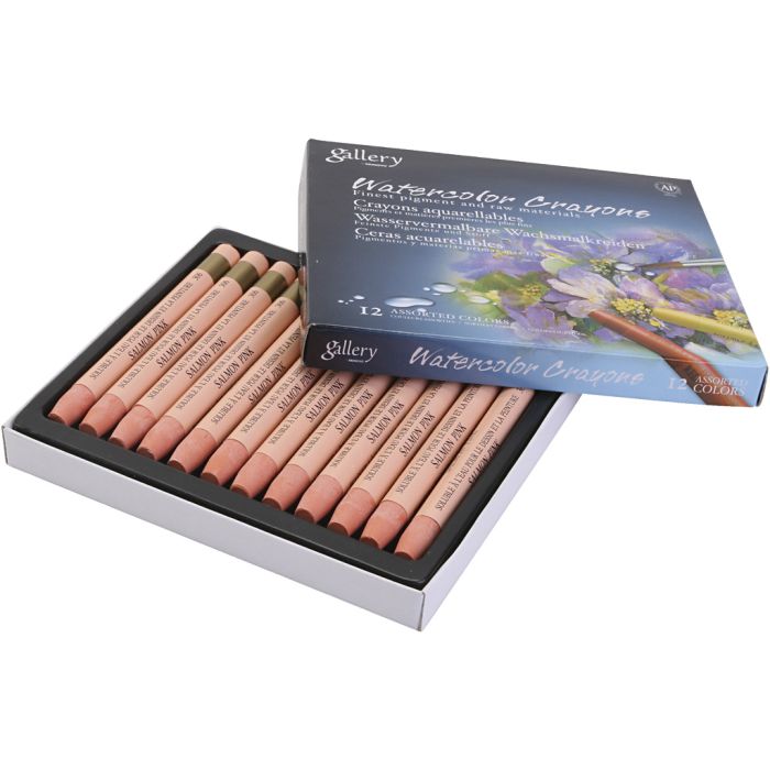 Watercolor Crayons, salmon, 12 pc/ 1 pack