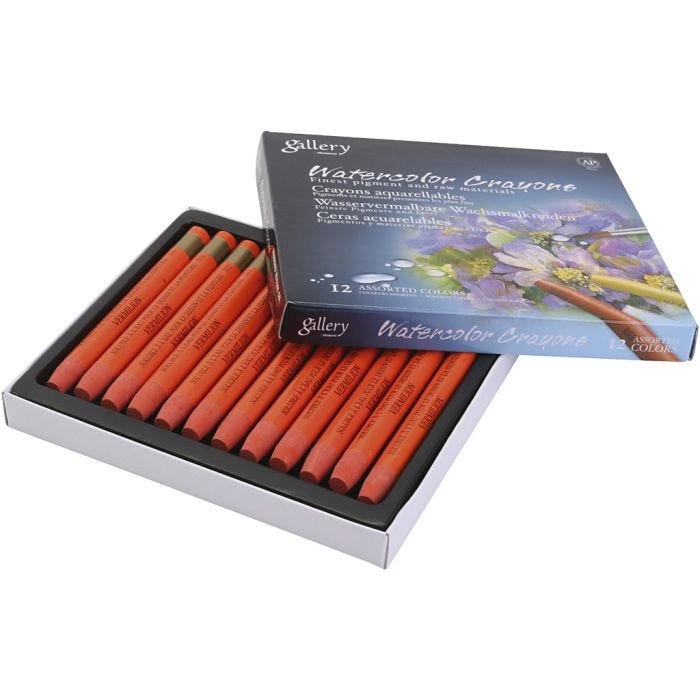 Watercolor Crayons, vermilion red (333), 12 pc/ 1 pack