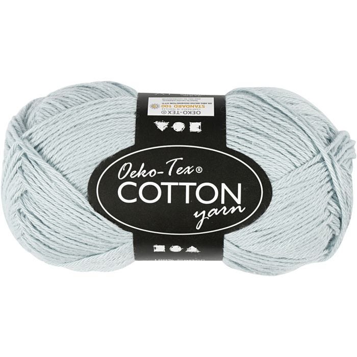 Cotton Yarn, no. 8/4, L: 170 M, dusty blue, 50 g/ 1 ball