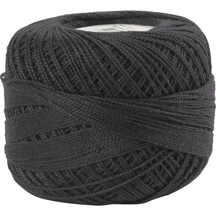 Mercerised cotton yarn, hook 2-2,5, black, 125 m, 20 g/ 1 ball