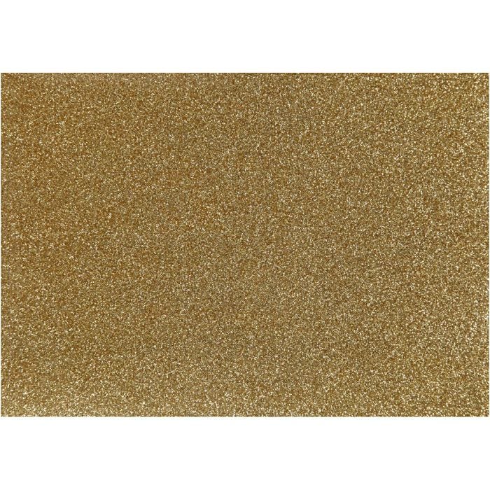 Iron on foil, A5, sheet 148x210 mm, glitter, gold, 1 sheet