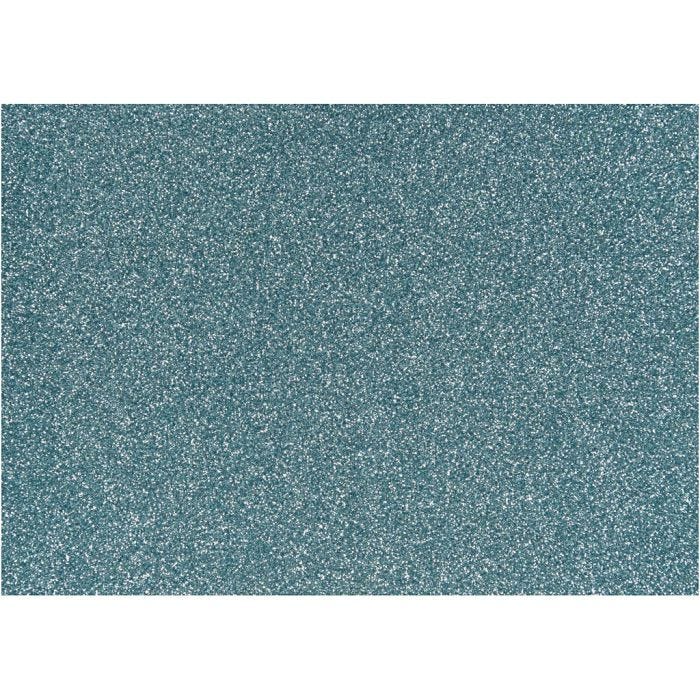 Iron on foil, A5, sheet 148x210 mm, glitter, light blue, 1 sheet