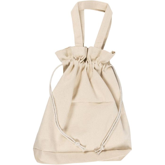 Drawstring Bag, H: 40 cm, D. 8 cm, W: 34 cm, light natural, 1 pc