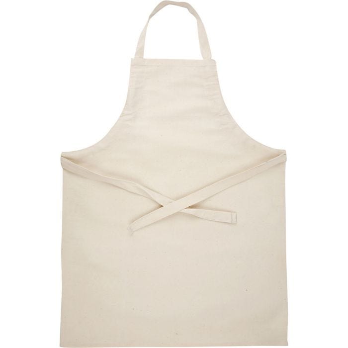 Apron, L: 70 cm, W: 55 cm, size 7-12 years, 210 g, light natural, 1 pc