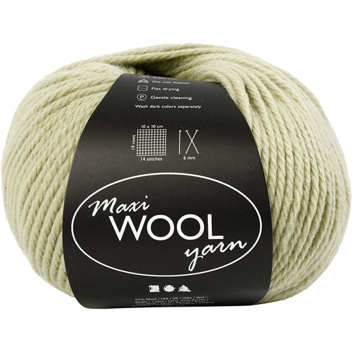 Wool Yarn, L: 125 M, light green, 100 g/ 1 ball