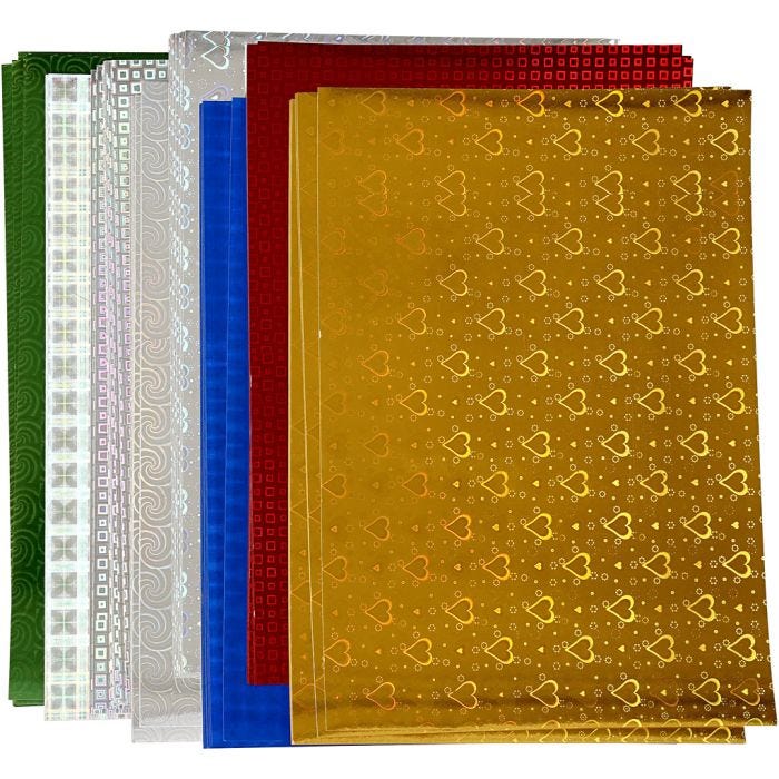 Holographic Paper, A4, sheet 210x297 mm, 120 g, 80 ass sheets/ 1 pack