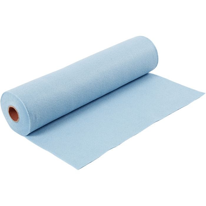 Craft felt, W: 45 cm, thickness 1,5 mm, 180-200 g, light blue, 5 m/ 1 roll