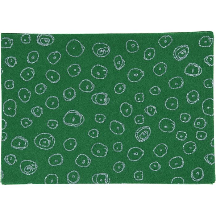 Craft Felt, A4, sheet 210x297 mm, thickness 1 mm, green, 10 sheet/ 1 pack
