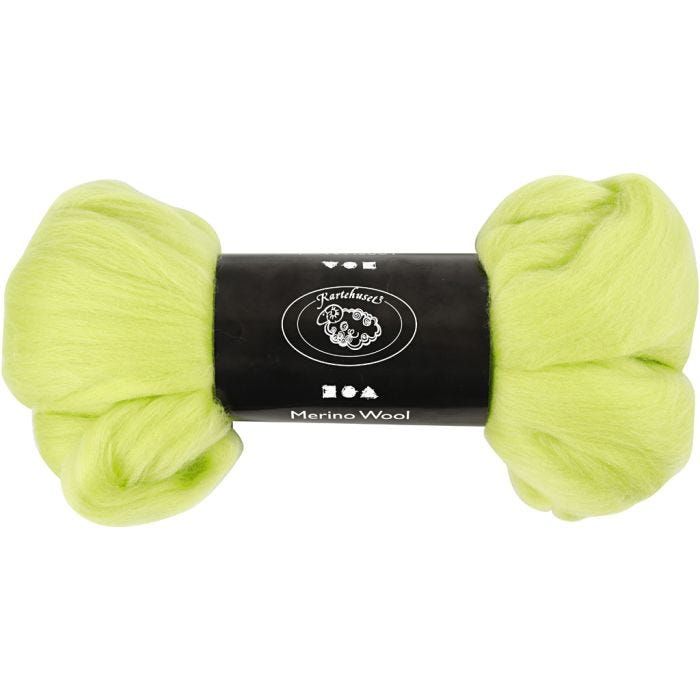 Merino Wool, thickness 21 my, lime green, 100 g/ 1 pack