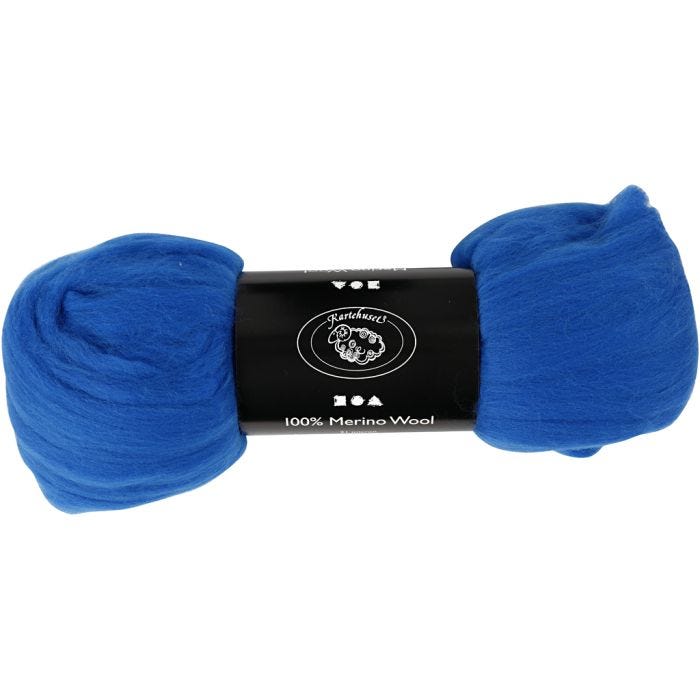 Merino Wool, thickness 21 my, cobalt blue, 100 g/ 1 pack