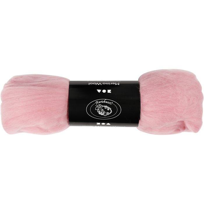 Merino Wool, 21 my, light red, 100g/ 1 pack