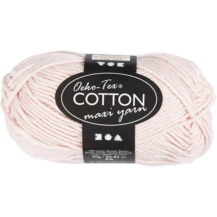 Cotton Yarn, no. 8/8, L: 80-85 M, needle 4-4,5, dusty rose, 50 g/ 1 ball