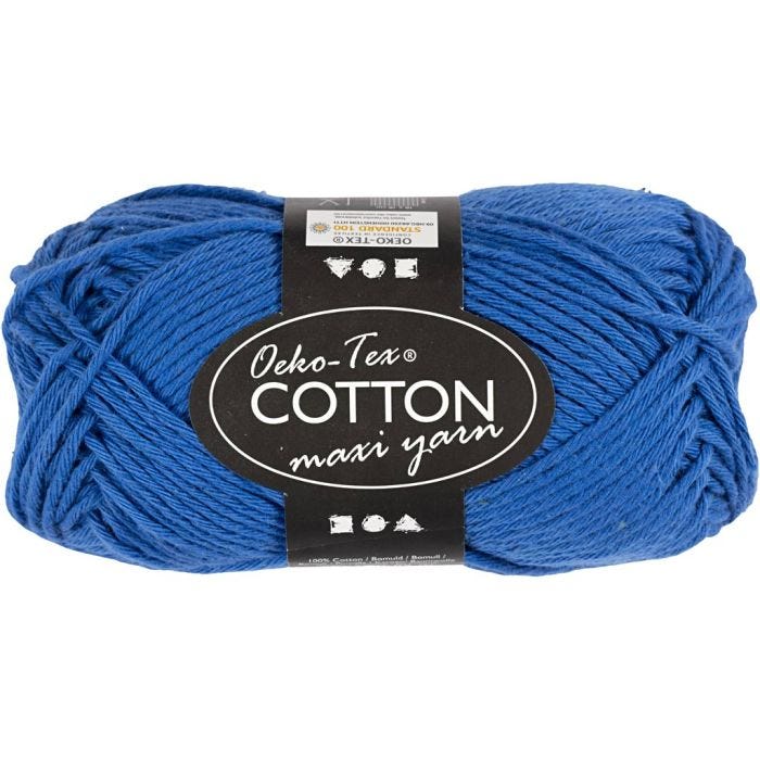 Cotton Yarn, 8/8, L: 80-85 M, cobalt blue, 50g/ 1 ball