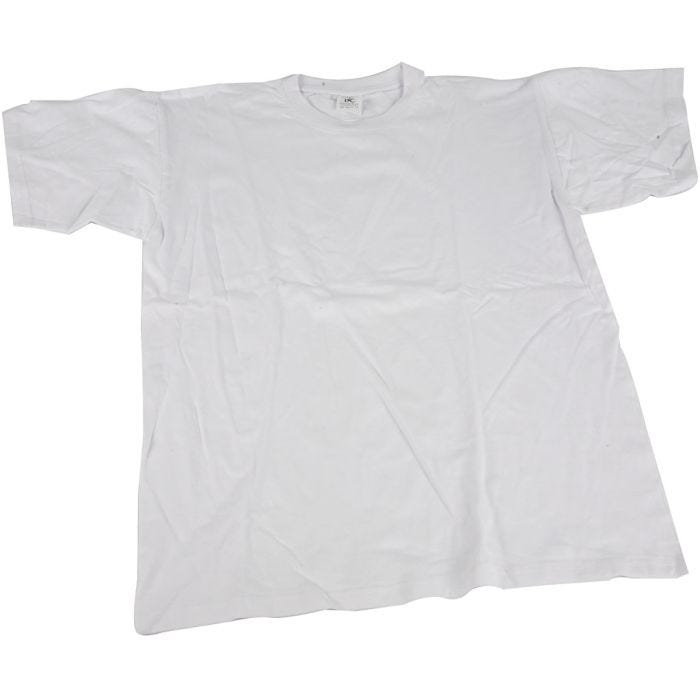 T-shirts, W: 42 cm, size 9-11 years, round neck, 145 g, white, 1 pc