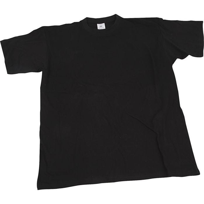 T-shirts, W: 52 cm, size medium, round neck, 145 g, black, 1 pc