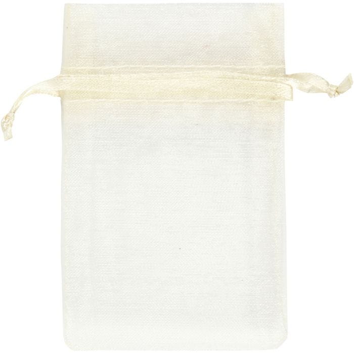 Organza Bags, 7x10 cm, off-white, 10pc/ 1 pack