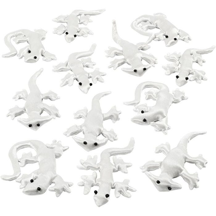 Fabric Creepy-Crawly, size 10-14 cm, white, 12pc/ 1 pack